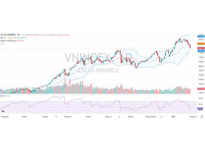 Thị trường 29/01/2026 - Cơ hội chọn lọc các cổ phiếu nền tảng tốt đang bị kéo xuống theo